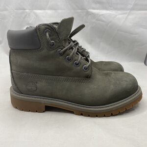 Timberland 6” Premium Waterproof 200G Insulated Boots Olive A0330 Boys Size 2 US